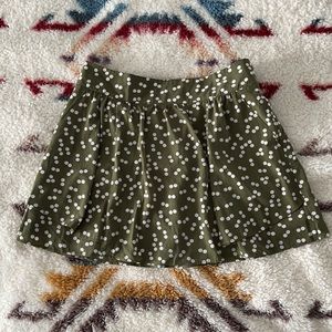 Mini green polka dot skirt